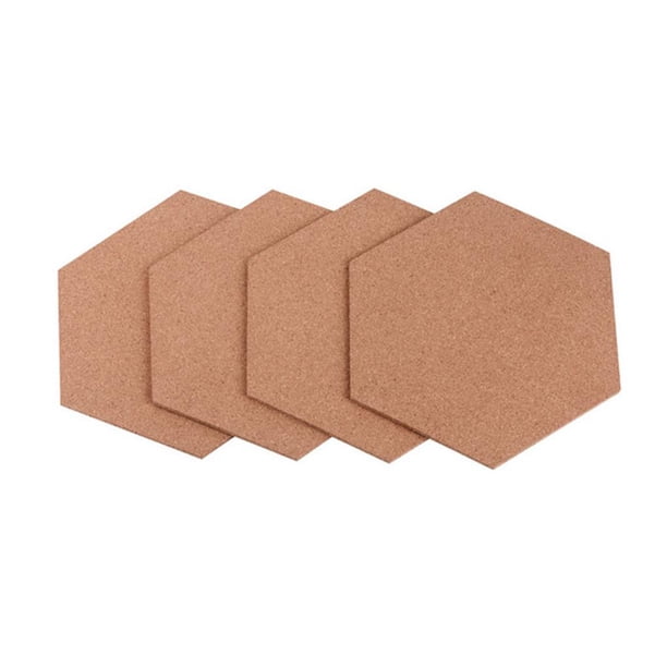 Toystoory 4 Uds tablero de corcho tablero de corcho multifuncional autoadhesivo fondo de foto de oficina tablero de corcho pegatinas hexagonales para Decoración del hogar Toystoory HA018729-00