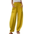 thumbnail image 1 of Pantalon Large Décontracté pour Femmes avec Poches - Léger, Respirant, Polyester, Adapté à Plusieurs Saisons, 1 of 4