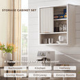 thumbnail image 6 of OKD Bathroom Storage Cabinet, Modern Medicine Cabinet with Adjustable Shelf for Kitchen & Living Room, Off White, 6 of 7