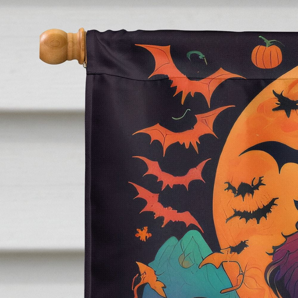 Halloween Tibetan Mastiff Dog House Flag 28x40IN Double-Sided Polyester Decorative Sleeve Pole Flag for Outdoor Home Garden