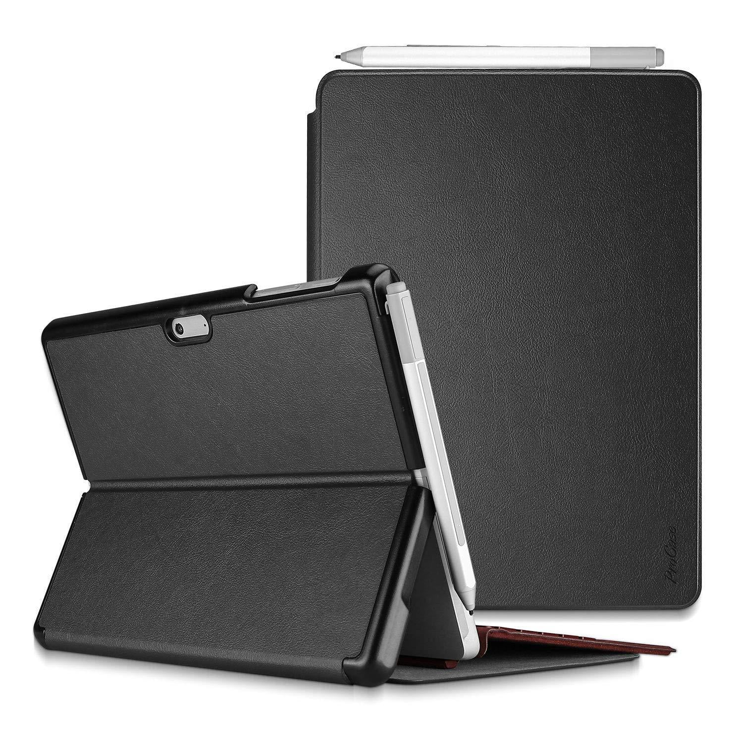 ProCase Protective Case for 10.5 Inch Surface Go 3 2021 / Surface Go 2 2020/10 Inch Surface Go 2018, Slim Light Smart Cover Stand Hard Shell, Compatible with Surface Type Cover -Black