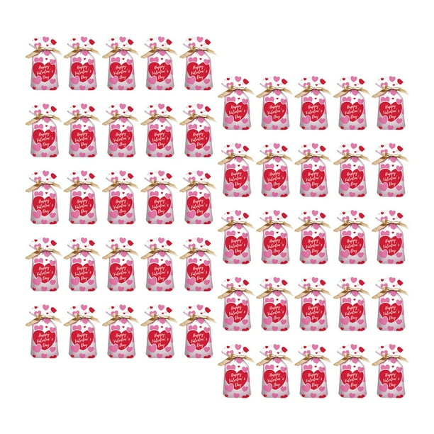 50 Piezas Bolsa de Regalo del Día de San Valentín Bolsas de Dulces Bolsas de Golosinas de Corazón de Amor Bolsas de Embalaje de Regalo con Cordón de BLESIY Bolsas con cordón
