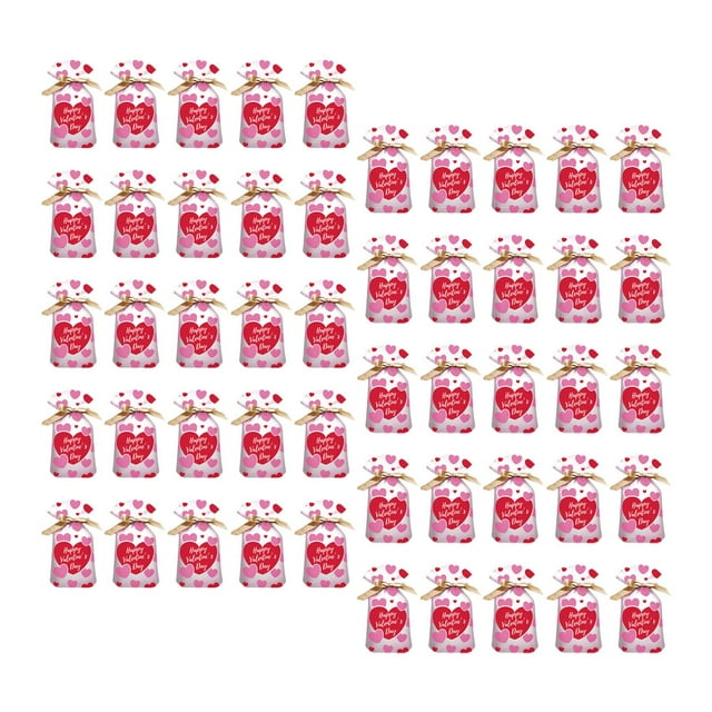 50 Uds. Bolsas de regalo de corazón de amor para el Día de San Valentín bolsas de joyería bolsas con cordón bolsas de dulces bolsas de almacenamiento