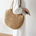 thumbnail image 4 of Straw Handbags Women Handwoven Round Corn Straw Bags Natural Chic Hand Large Summer Beach Tote Woven Handle Shoulder Bag, 4 of 7
