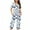 1-15-White, variant on Womens Summer Pajamas Capri Sets Green Lightweight Plus Size Floral Short Sleeve with Pockets Button 2 Piece Loungewear S