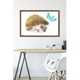 thumbnail image 2 of Cute Hedgehog - Hi! Wall Poster, 22.375" x 34" Framed, 2 of 6