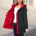 thumbnail image 2 of Windbreaker Jacket Women Outdoor Plus Size Hooded Long Sleeve Solid Color Double Sided Coat Winter Sports Casual Jacket Outerwear with Pockets, 2 of 10