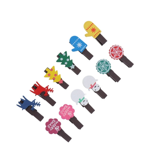 12 mini pinzas de madera navideñas para colgar fotos, manualidades, recuerdos de fiesta, decoración, ilustraciones