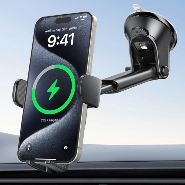 Cargador de coche inalámbrico, soporte para teléfono Apps2Car, 15 W, carga rápida