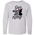 thumbnail image 3 of Inktastic Hunting Girls Hunt Too Only Prettier with Doe and Arrow Long Sleeve Youth T-Shirt, 3 of 5