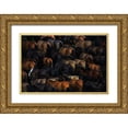 thumbnail image 1 of Szuszkiewicz, Konrad 32x23 Gold Ornate Wood Framed with Double Matting Museum Art Print Titled - Wild horses, 1 of 4