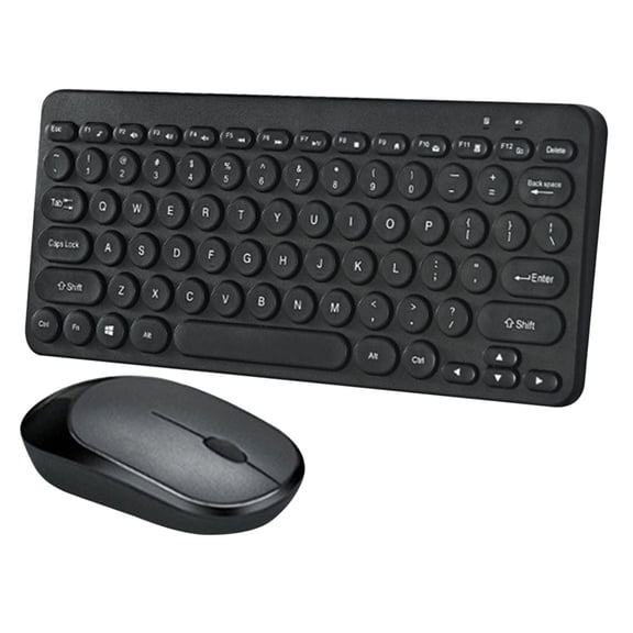 Wireless Keyboard and Mouse with Mouse Pad Ultra Slim Combo, Arestory 2.4G USB Quiet Compact Scissor Switch Keyboard Mice Set , for Laptop/PC/Windows - Black