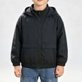 thumbnail image 2 of SGFCWSX Boys Windbreaker Jacket Lightweight Hooded Zip Up Water Resistant Outdoor Coat Black Size 12, 2 of 7