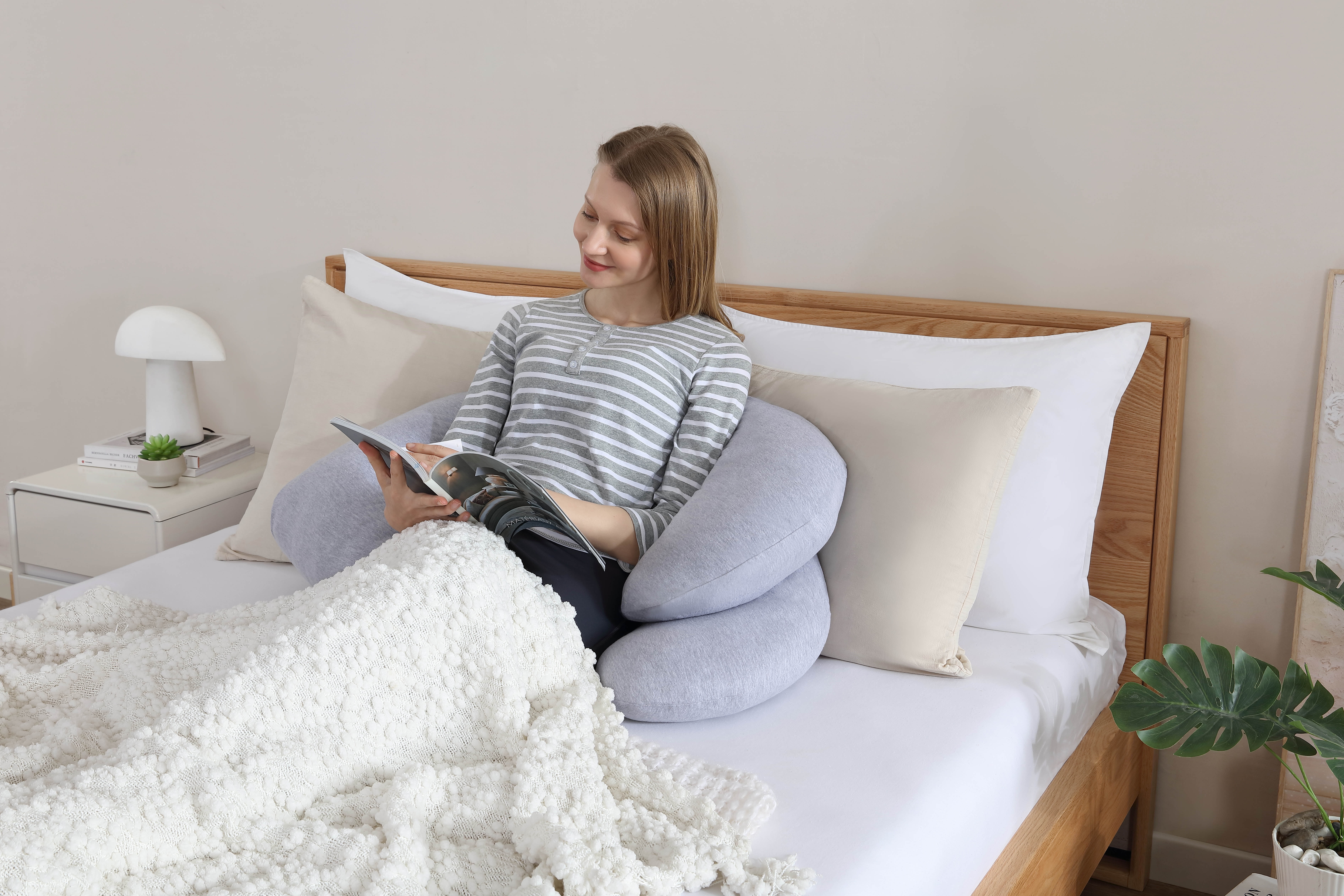 PharMeDoc Pregnancy Pillow C-Shape Body Pillow with Removable Cover, Body Pillow for Sleeping