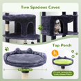 thumbnail image 4 of Sturdy 72" Heavy Duty Cat Tree for Large Cats 20 lbs+ with 6 Scratching Posts & Hammock, CT73S, Dark Gray, 4 of 9