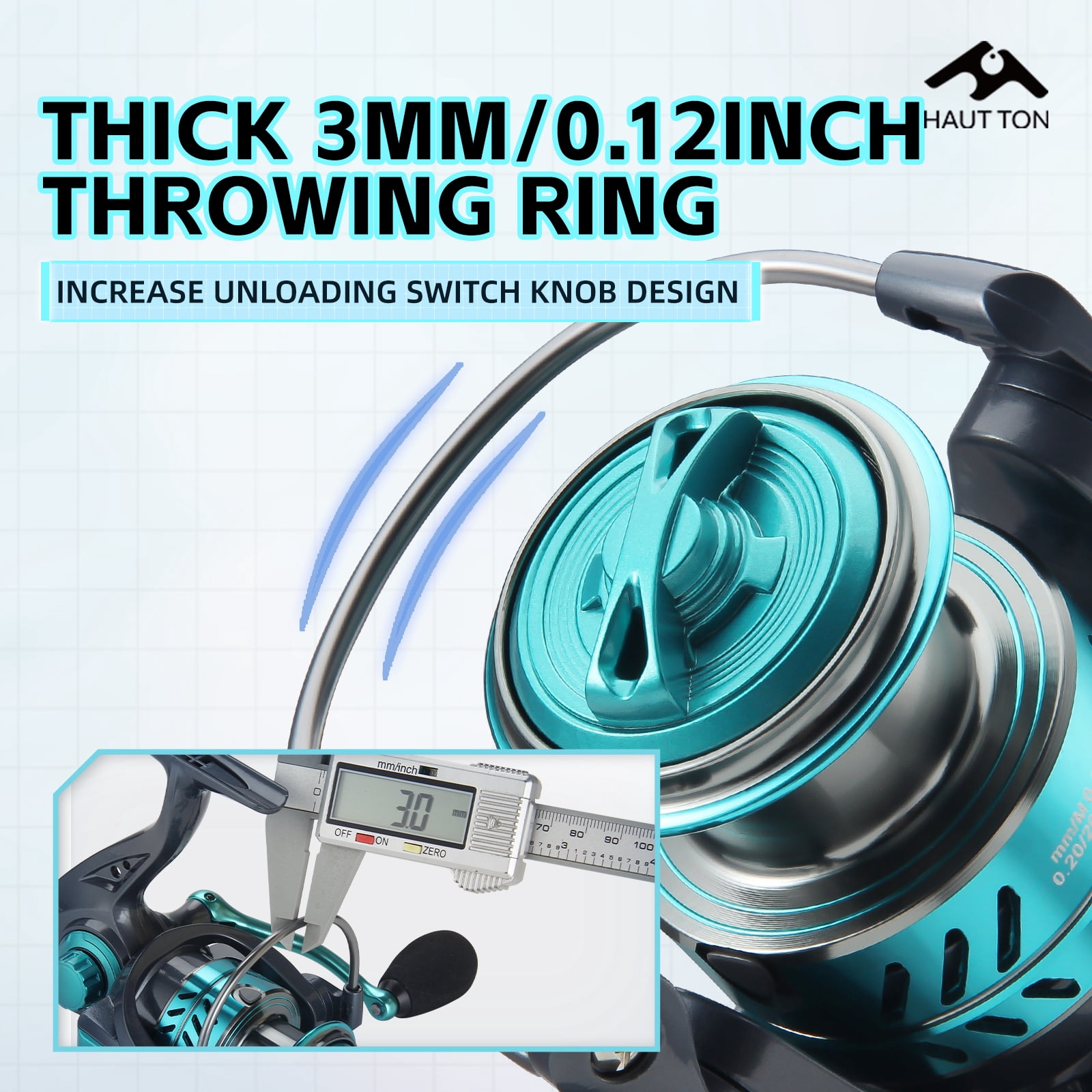 HAUT TON DKPro 1000-7000 Ambidextrous Spinning Fishing Reel For Saltwater Freshwater Metal Spool & Handle Durable Fishing Tackle