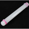 thumbnail image 5 of Adjustable Non-Stick Fondant Rolling Pin 9In with 4 Thickness Rings, Acrylic Pastry Roller for Pizza, Cookies, Dumpling Dough, Baking & Decorating Tool for Home & , 1 Rolling Pin + 4 Rubber Rings, 5 of 5