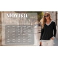 thumbnail image 7 of MOYIKO Color Block Sweatshirts for Women V Neck Long Sleeve Shirts Fashion Tops Pullover Sweatshirts Fall Outfits, 7 of 7