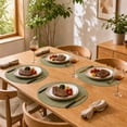 thumbnail image 4 of Unique Bargains 2 Pcs Round Bamboo-like Texture Placemat Green, 4 of 5