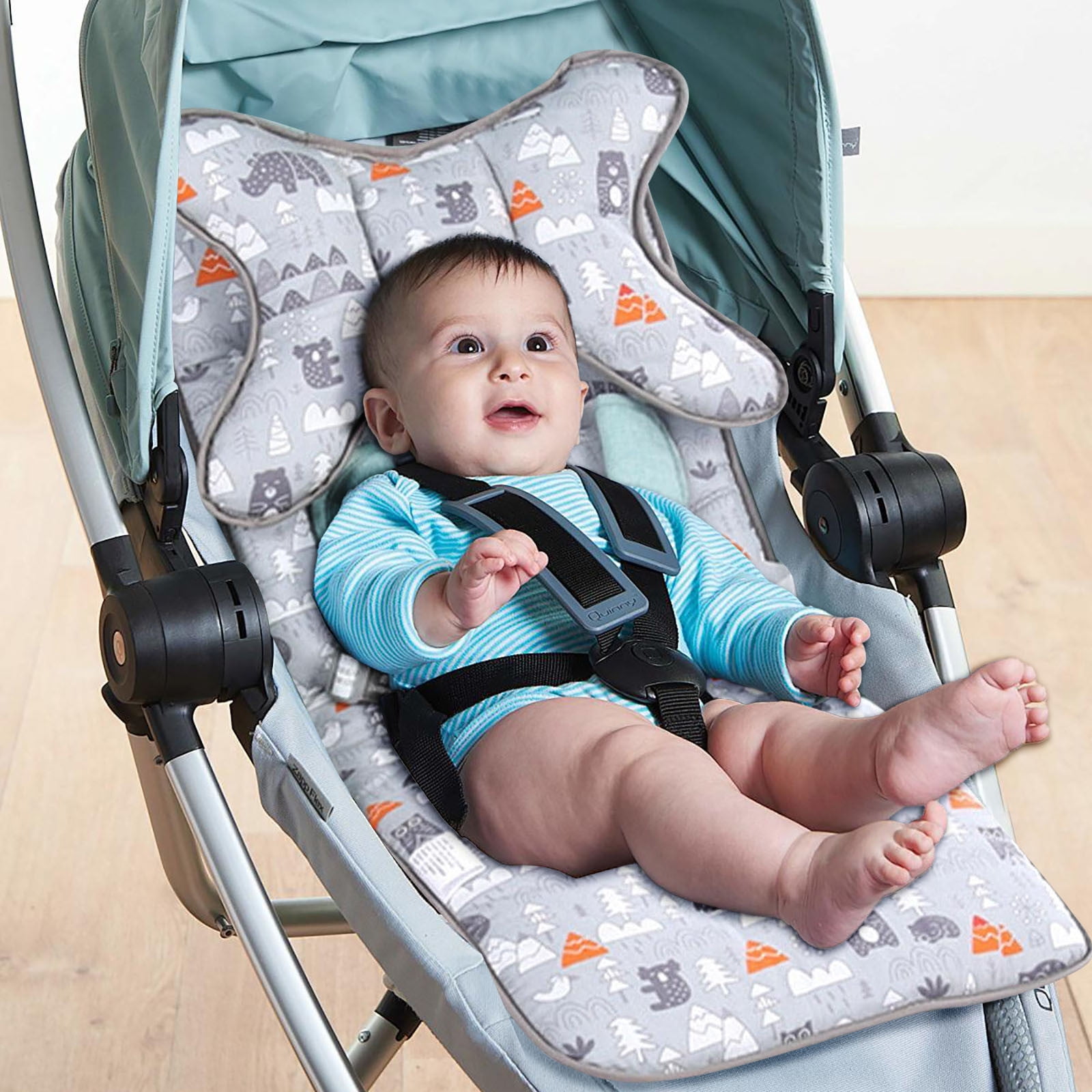 Baby Stroller Cushion | Toddler Car Seat Cushion Soft Stroller Mat Baby Stroller Bunting Bags Baby Head Neck Support Pillow Mattress Cover Toddler Seat Pad Liner