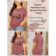 thumbnail image 3 of Anbech Cute Heart T-Shirts for Women Plus Size Graphic LOVE Short Sleeves Tees, 3 of 8
