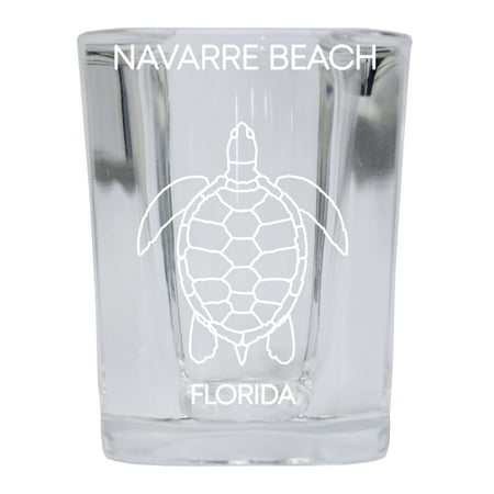 

Nassau The Bahamas Souvenir 2 Ounce Square Shot Glass laser etched Turtle Design