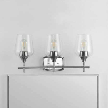 Safavieh Eagan 11 in. H Three Light Wine Glass Wall Sconce, Nickel