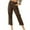 #2 Brown, variant on Aoochasliy Women's Fall Straight Pants Elastic Waist Casual Trousers Buttons Solid Color Pants with Pockets