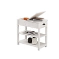 thumbnail image 5 of Gzxs Sofa Side Table Narrow End Desk with Drawer and Open Shelf, Flip Top Design for Bedroom Living Room, White, 5 of 6