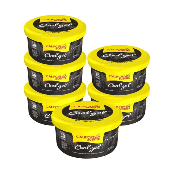 Kit Aromatizantes Gel Auto CaliforniaScents Ice 30 Días 6 pzs