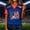 Dark Blue, variant on Women's USA Soccer Shirt - Soccer Cup 2026 Patriotic Football V-Neck Tee - Adult Maroon Navy Color Block Star Spangled Lettering Blokecore Streetwear Top