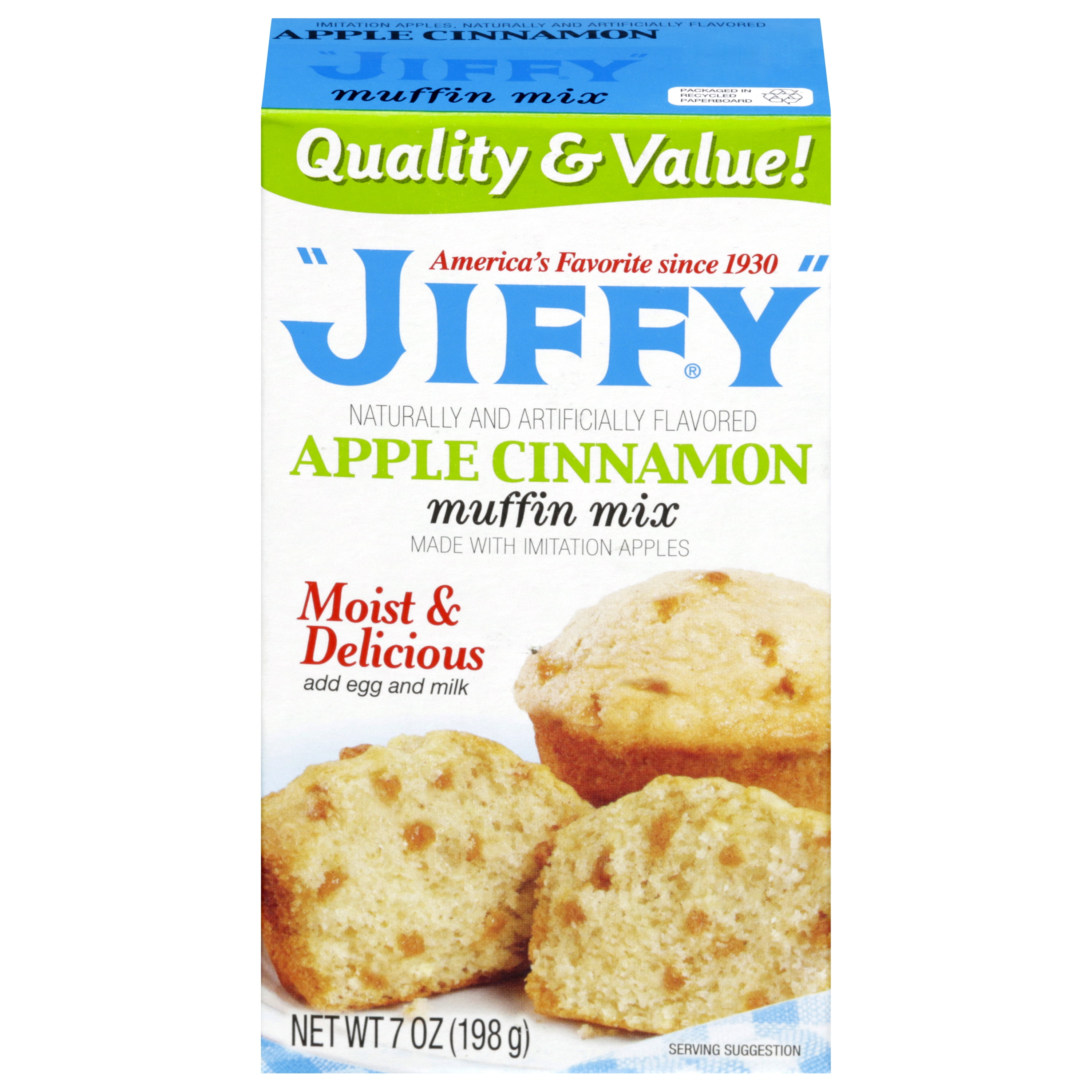(6 pack) "JIFFY" Apple Cinnamon Muffin Mix, 7 oz Box
