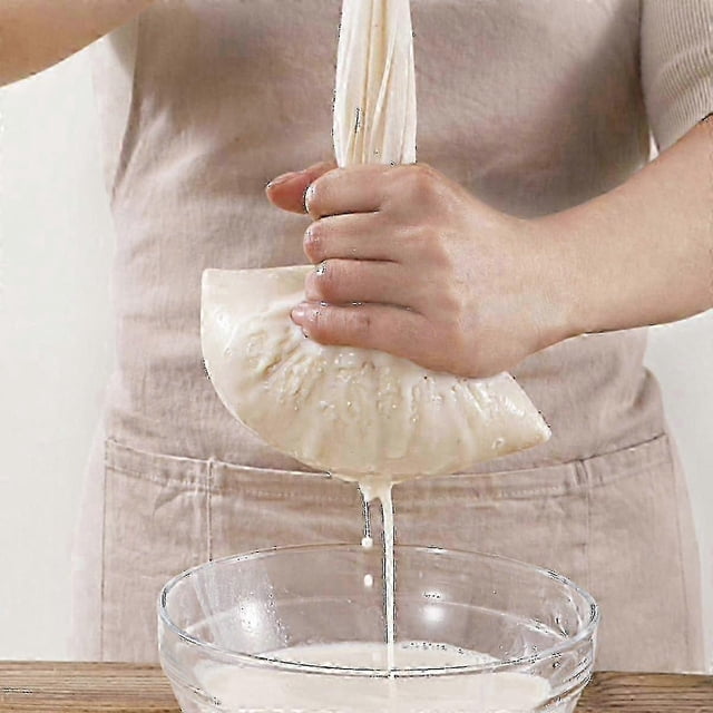 Bolsas de tela de algodón para leche vegetal, bolsas coladoras de tela para queso, bolsas de filtro de cocina reutilizables compatibles con coladores de té y yogur.