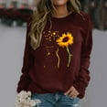 thumbnail image 2 of Womens Sweatshirt Trendy Round Neck Raglan Long Sleeved Retro Super Dandelion Cat Print Fall Outwear,,S, 2 of 5