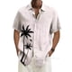 thumbnail image 2 of Designer Spring Summer Men's Casual Cotton Solid Color Short Sleeve Shirts Loose Shirts M, 2 of 5