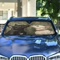 thumbnail image 4 of WOBOGO Black and White Dog Car Windshield Sunshades Autopilot Lightweight Accordion Sun Visor 57×31.5in, 4 of 8