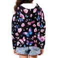 thumbnail image 2 of chaqlin Butterfly Hoodies for Girls 11-13 Soft Zip up Hooded Sweartshirt Flower Full Zipper Hoodie Jacket Lightweight Loose Sports Coat with Pocket, 2 of 7
