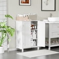 thumbnail image 2 of SuperDeal Bathroom Cabinet Floor Storage Organizer Cabinet Freestanding Cupboard Adjustable Shelves, White, 2 of 11