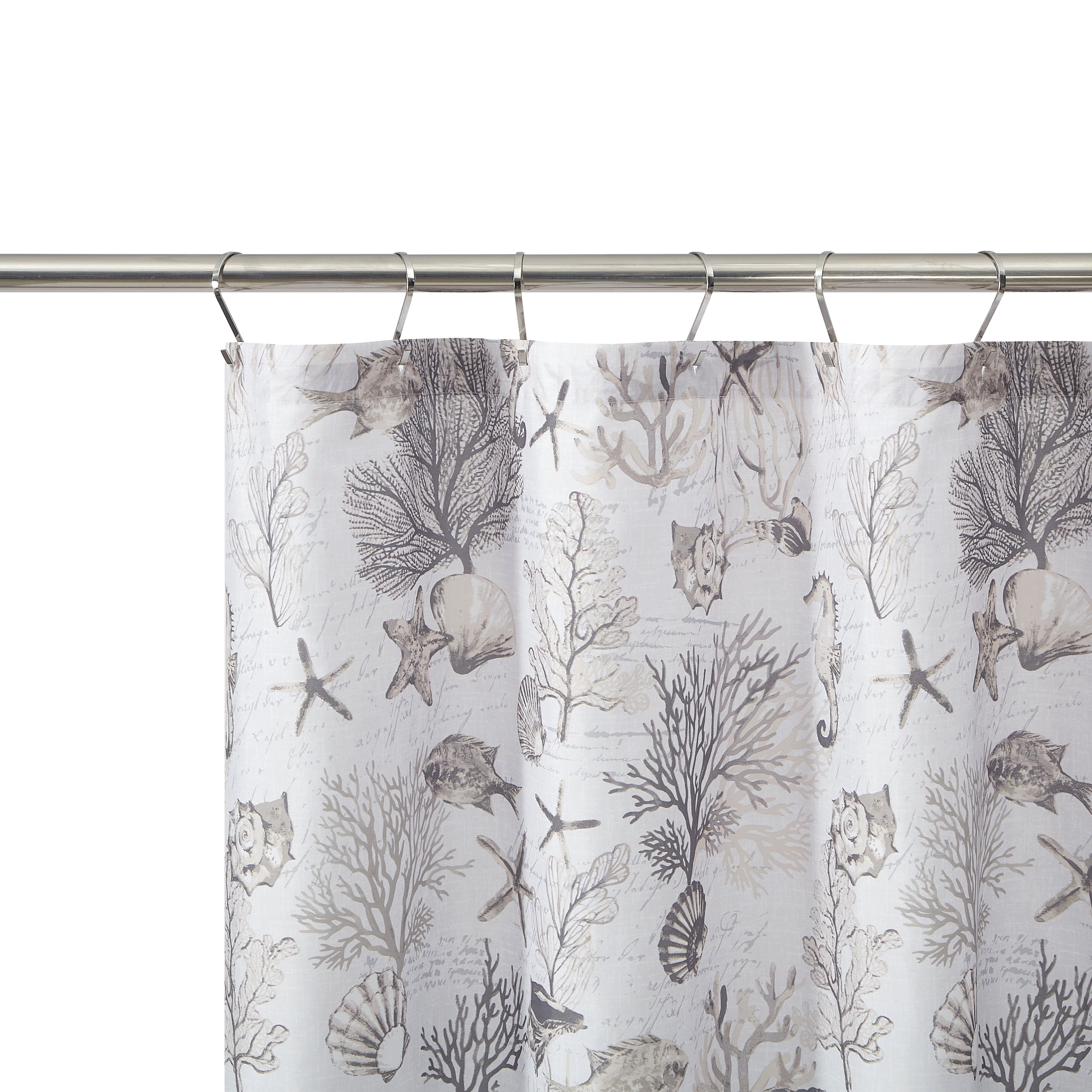 Mainstays Coastal Stone Shower Curtain (Set of 15)