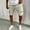 (Casual 19)Beige, variant on Mens Casual Shorts Fashion Breeches Summer Solid Color Button Zipper Pocket Bandage Elastic Waist Short Pants