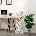 thumbnail image 5 of OUTONLIFE Floor Lamp with Remote, Tree Bookshelf with Light, 7-Tier Coner Bookcase with Drawer for Living Room Bedroom, Office, White, 5 of 13