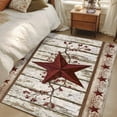 thumbnail image 4 of 2.7'x5' Area Rugs, Red Texas Star Vintage Indoor Outdoor Area Rug for Living Room Bedroom, Farmhouse Berry Grey Wooden Washable Bathroom Rugs Kitchen Floor Carpet Mats Home Decor Aesthetic, 4 of 8