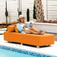 thumbnail image 2 of Jaxx Alvy Outdoor Sun Lounger – Luxurious Sunbed with Hevea Wood Feet, Sunbrella Tangerine, 2 of 6
