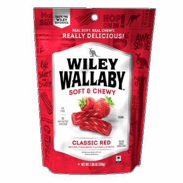 Wiley Wallaby Classic Red Licorice Candy, 7.05 oz. Resealable Bag