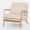 Beige, variant on S-HOME Mid-Century Upholstered Accent Chair with Plush Foam Cushion and Curved Wood Armrests for Living Rooms or Bedrooms, Beige