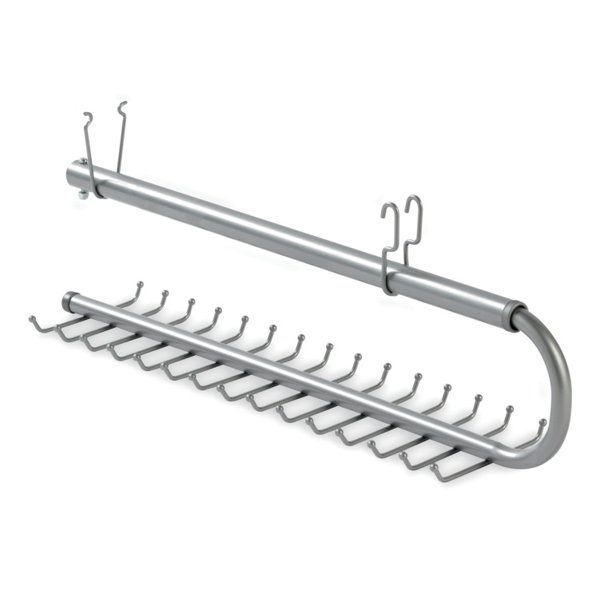Rubbermaid 30Hook Tie and Belt Rack, Titanium