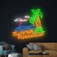 thumbnail image 4 of Handmadetneonsign Summer Paradise Ocean Palm Tree Wall Art, Beach Wall Decor, Tropical Wall Decor, 4 of 5