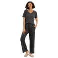 thumbnail image 3 of MINTREUS Women's Ribbed Knit Pajama Set Soft Lounge Set Lightweight Sleepwear Two Piece Matching Outfits Set, 3 of 7