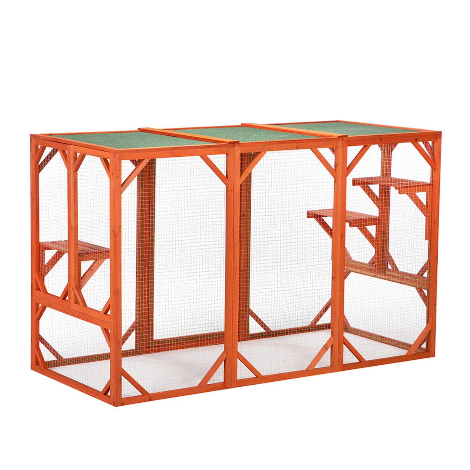 Pefilos 70" Pet Cages for Cats Kitty Enclosure with Door Rabbit Hutch, Cat House Cage with Platforms, Red Pefilos 70" Pet Cages for Cats Kitty Enclosure with Door Rabbit Hutch, Cat House Cage with Platforms, Red
