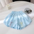 thumbnail image 2 of WEIGFI Toddler Baby Girls Puff Shorts Princess Bowknot Solid Color Loose Fit Lightweight Elastic Waist Summer Outdoor Play Casual Everyday Wear Relaxed Party Bottoms,Blue,4-5 Years, 2 of 9